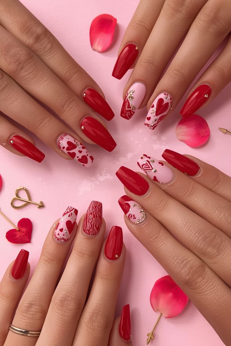 Stunning Red Valentine Nails 2026