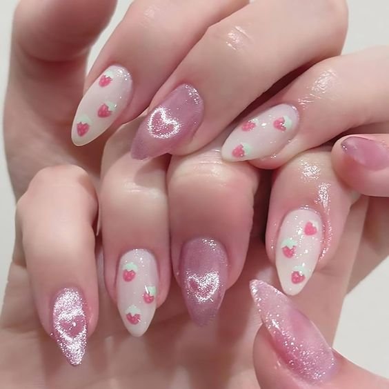 23 Gorgeous Pink Valentines Nails Designs