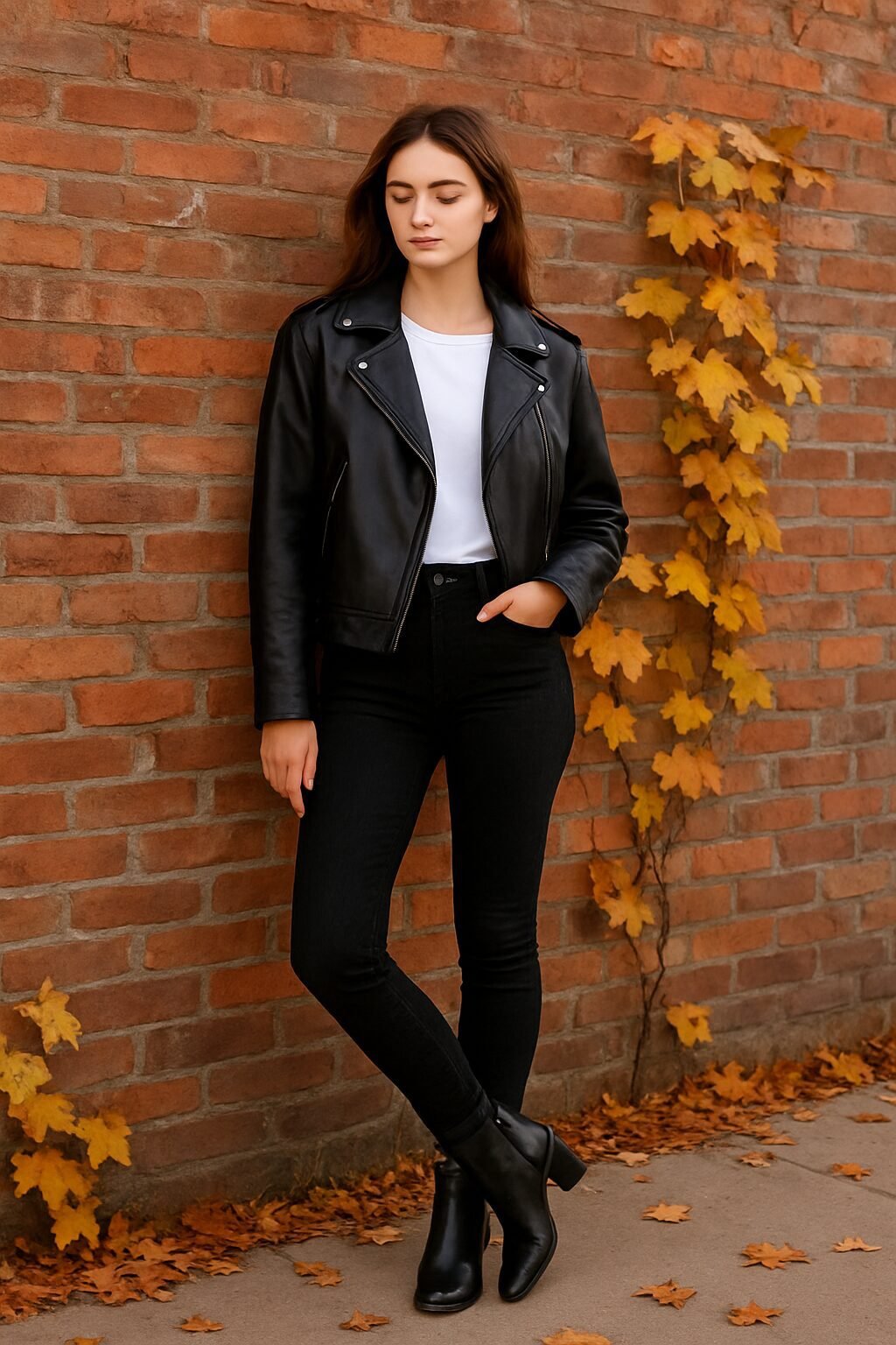 17. Leather Jacket + Game Day Tee