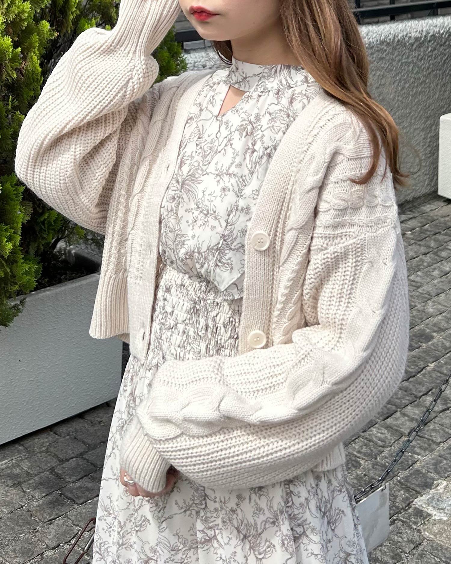 4. Floral Midi Dress + Cardigan