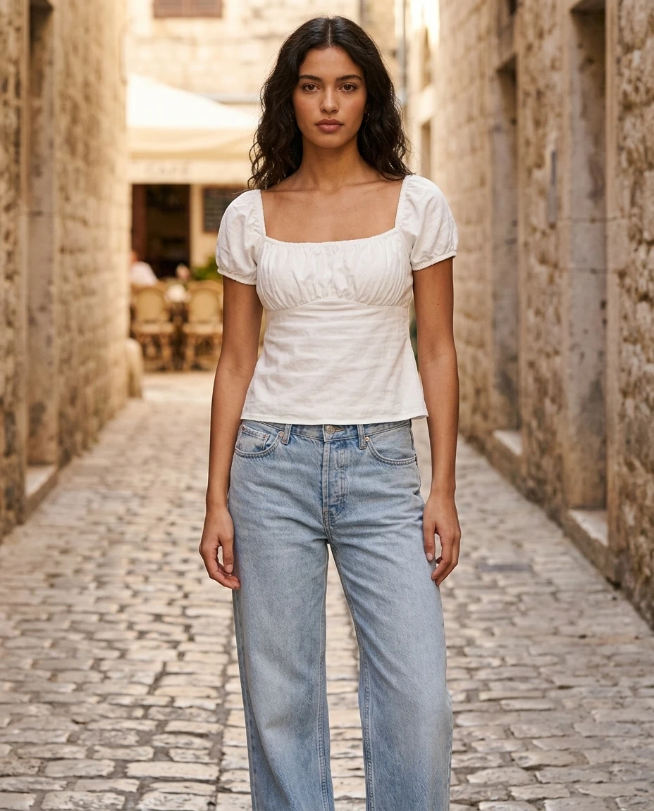 16. Dirndl Blouse + Jeans