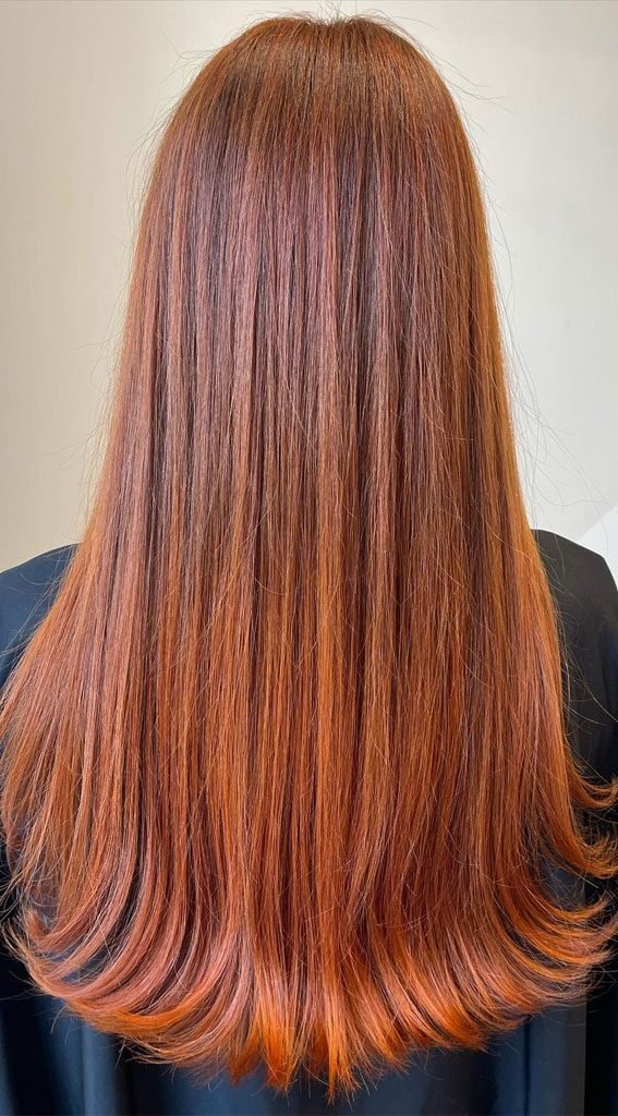 Cinnamon hair color idea 18 - warm spice tones for autumn