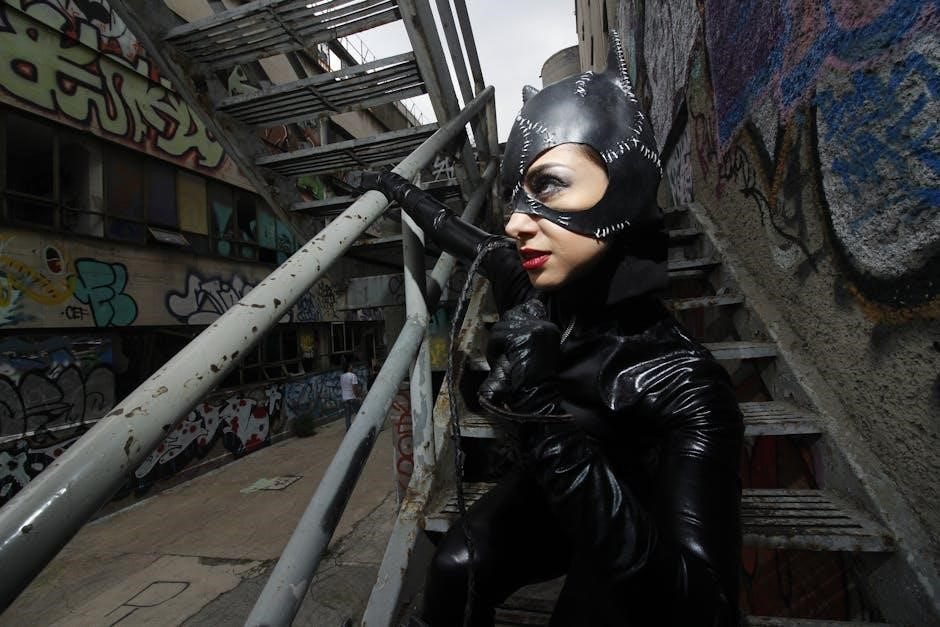 Woman wearing a classic black cat Halloween costume with cat ears