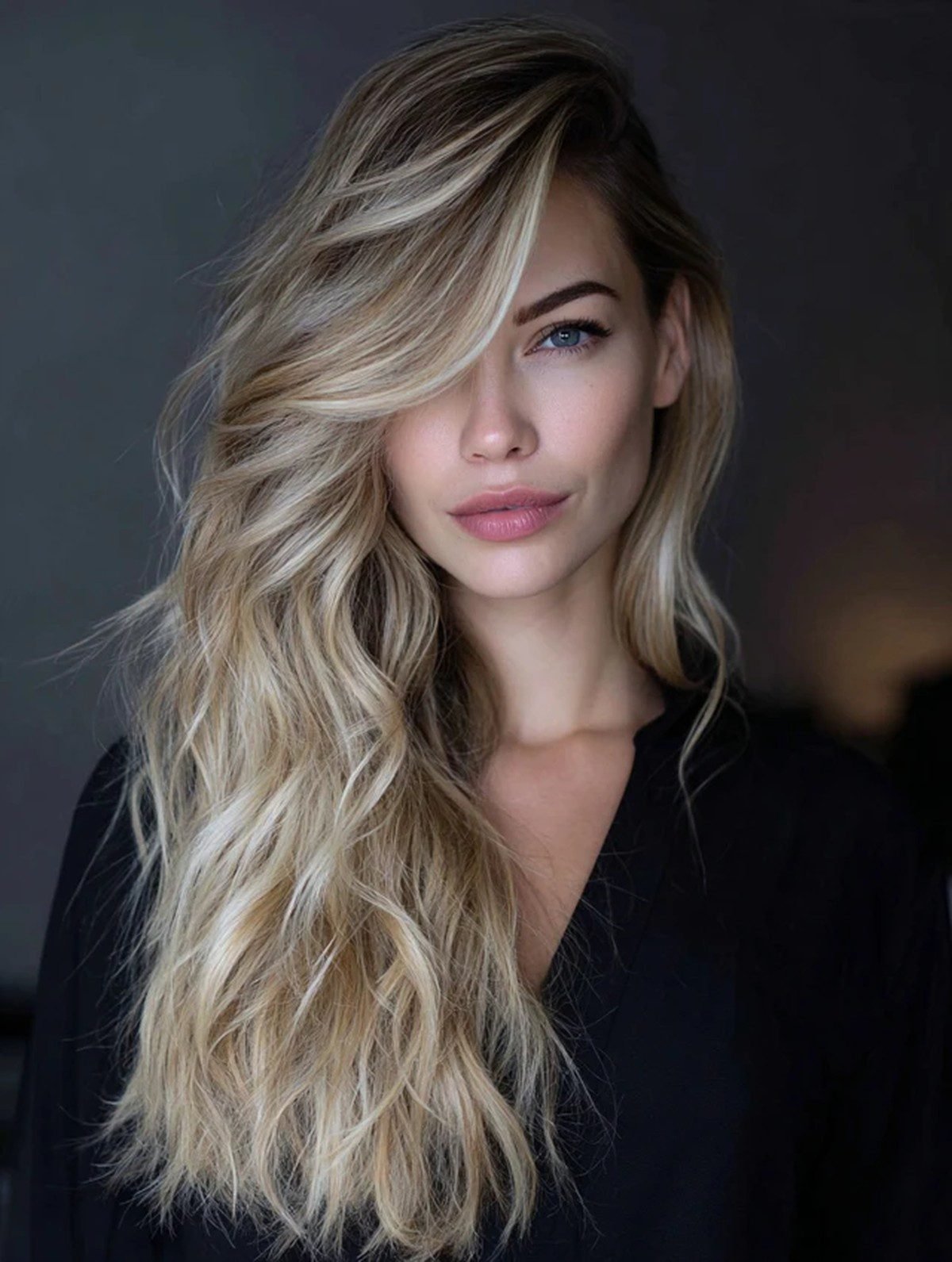 Loose Side-Part Waves hairstyle