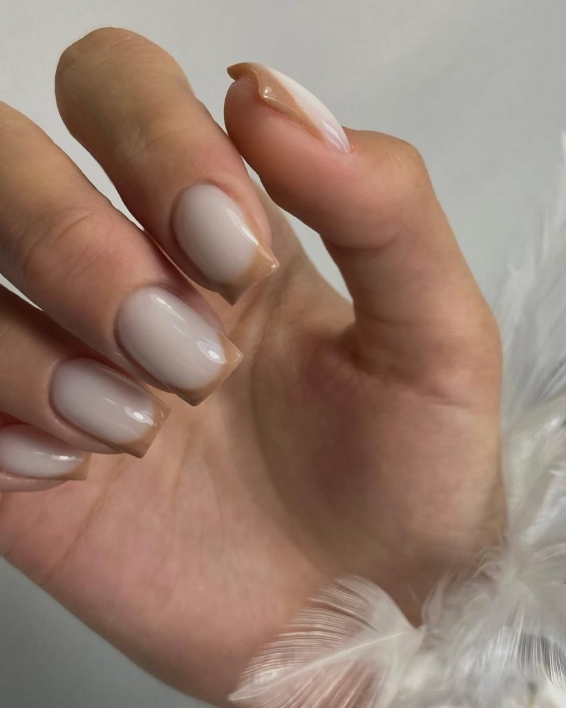 Warm taupe nude fall nails