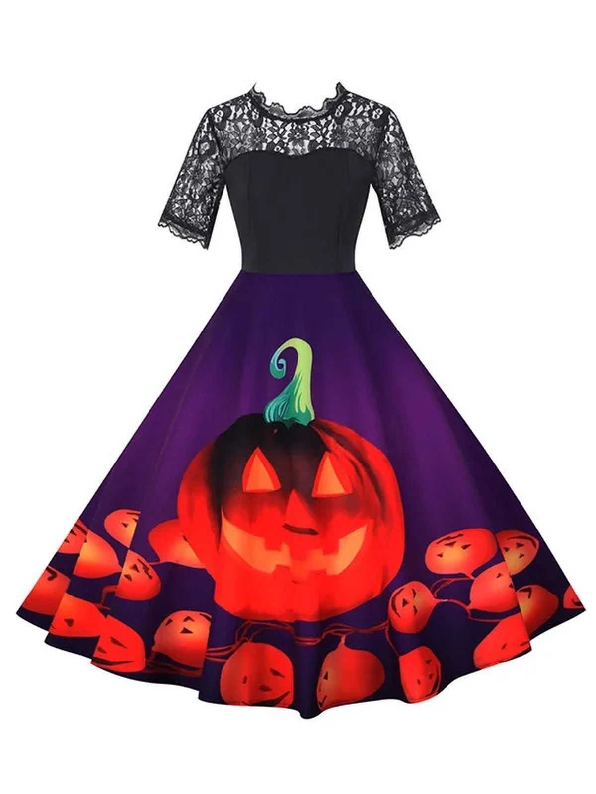 Purple velvet wrap dress Halloween festive outfit