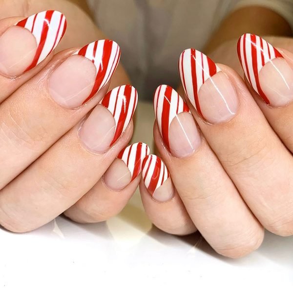 Candy Cane Striped Tips