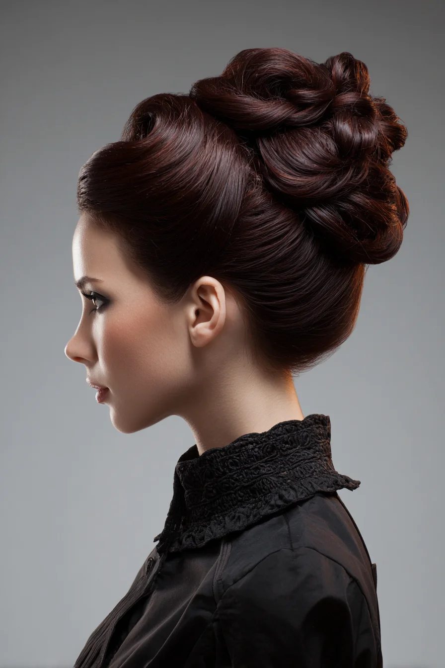 Victorian vampire updo hairstyle