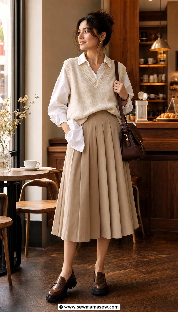 Slip Dress + Cardigan + Ankle Boots - 20+ Fall Brunch Outfits
