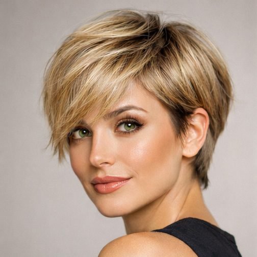 Tapered nape bixie pixie bob