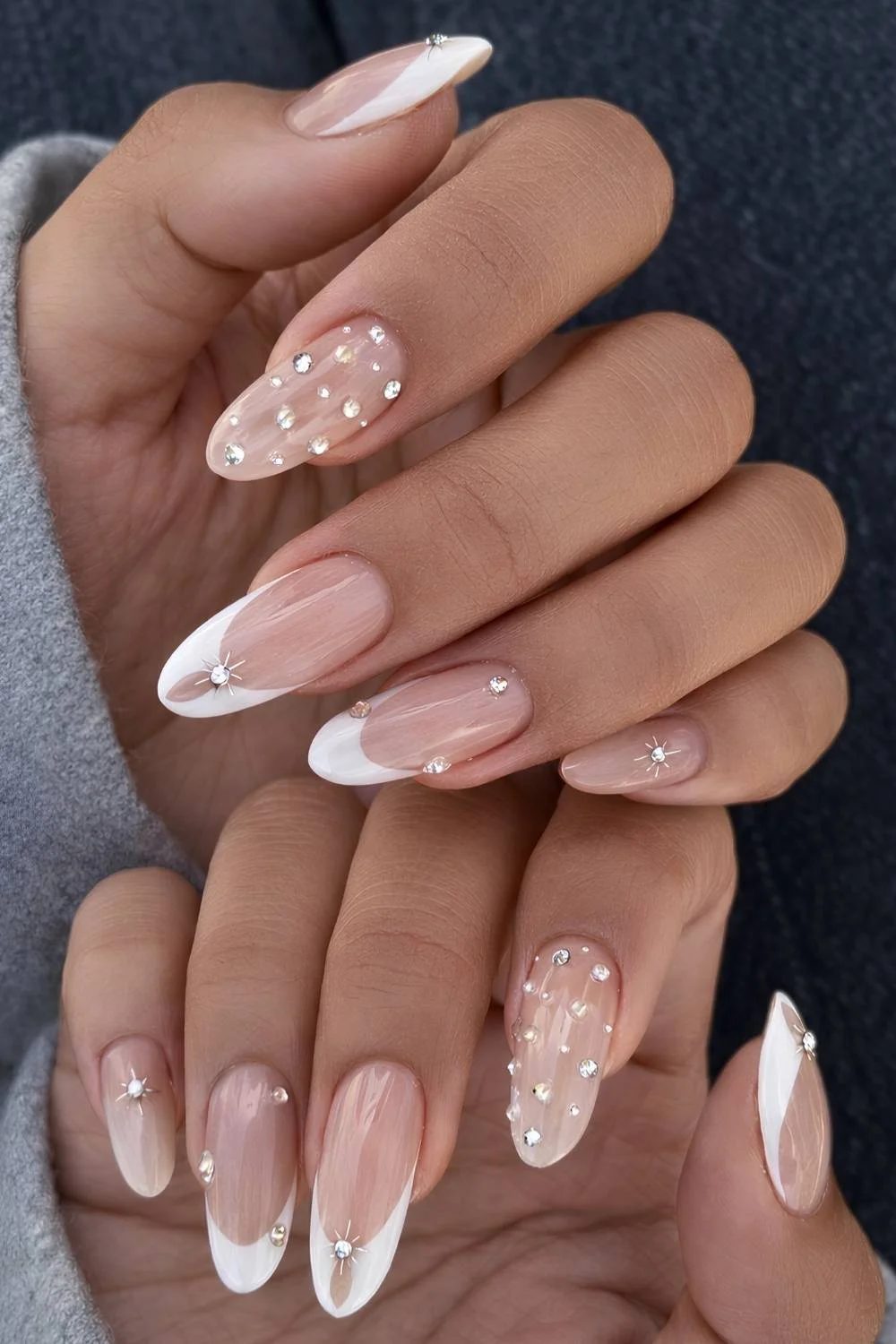 White Pearl Tips With a Winter Glow