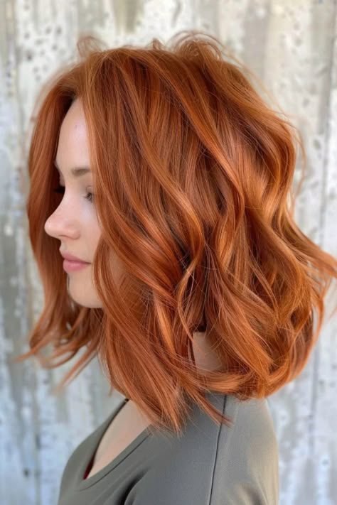 Copper lob haircut