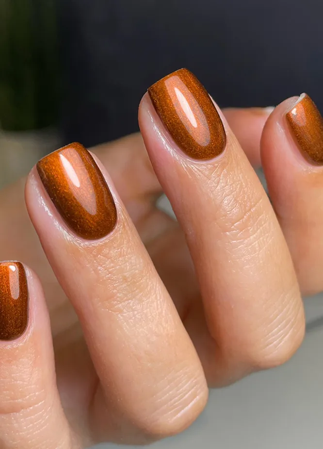 12. Copper Metallic Accent Nail