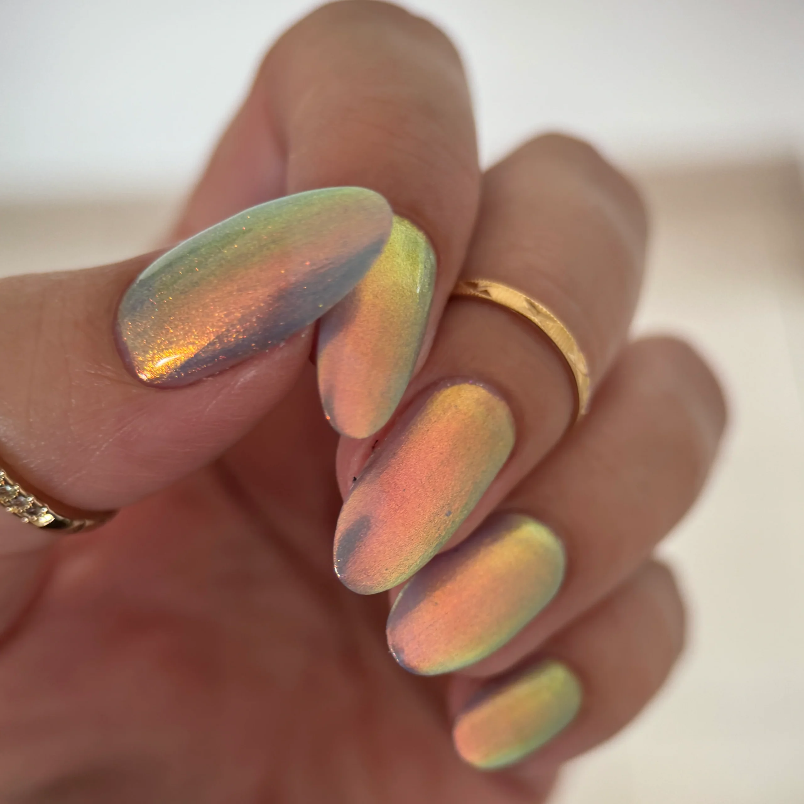Oil Slick Holographic Nails
