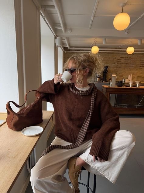 Cable-Knit Sweater + Pleated Midi Skirt - 20+ Fall Brunch Outfits