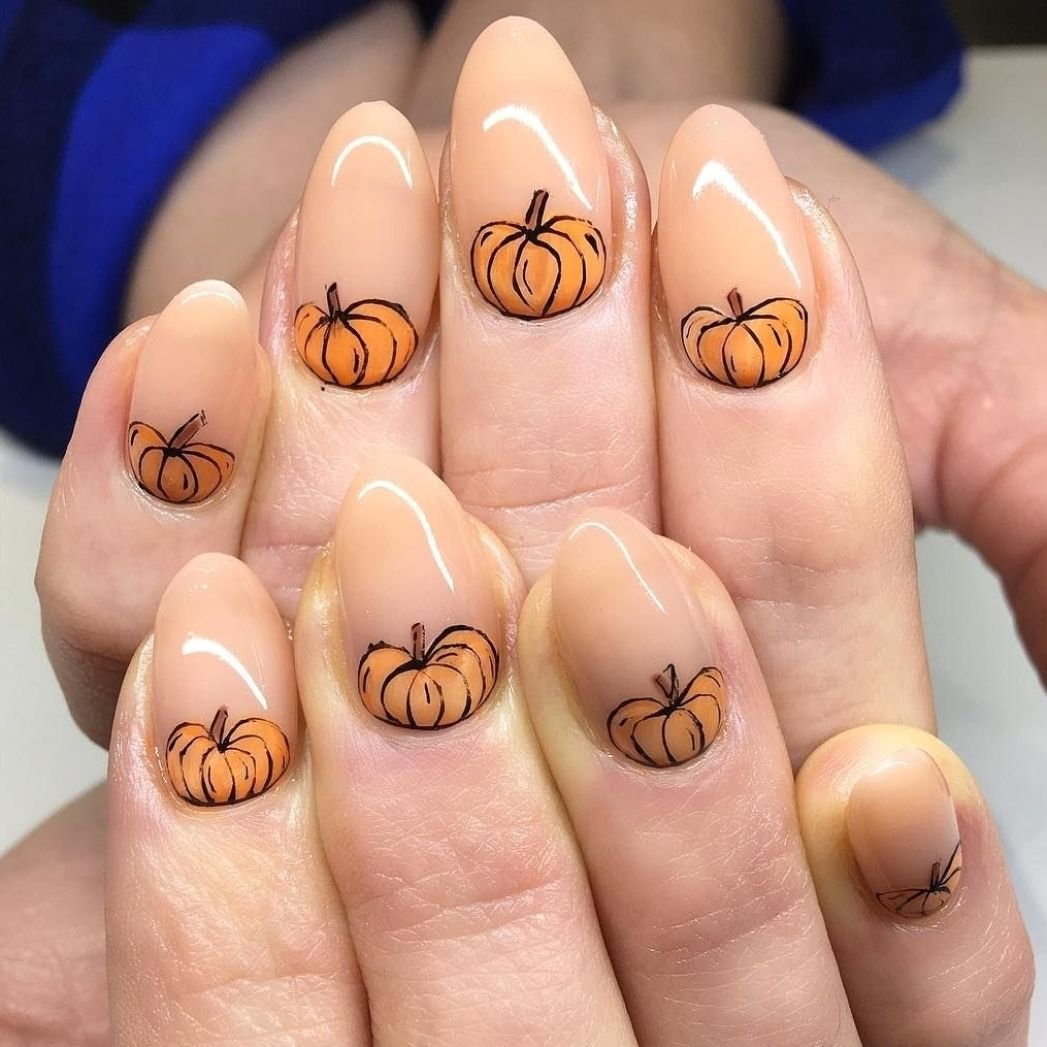 Ghost Faces on Every Nail - Halloween nail art