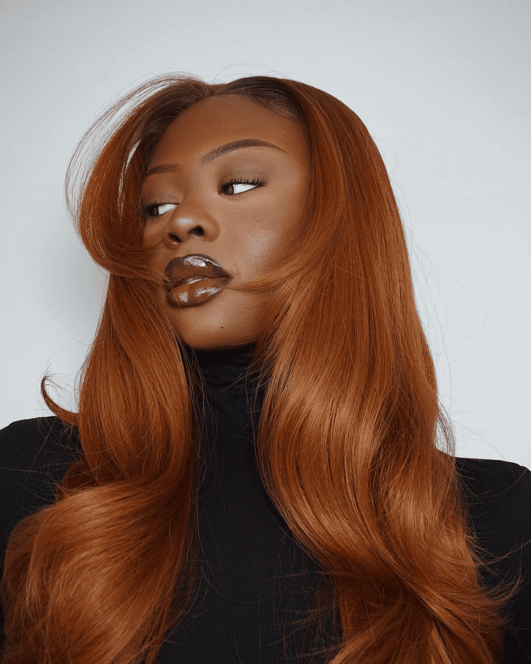 Cowboy copper hair color on dark skin - stunning variation 1