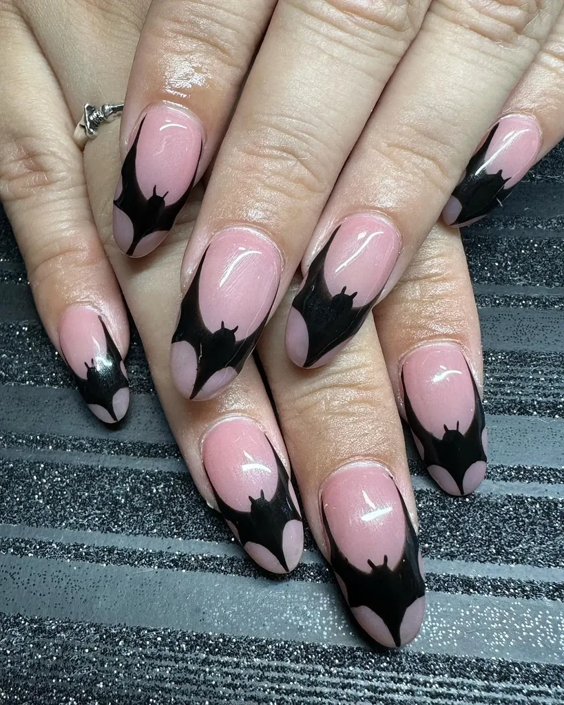 Sheer Pink with Mini Black Bats