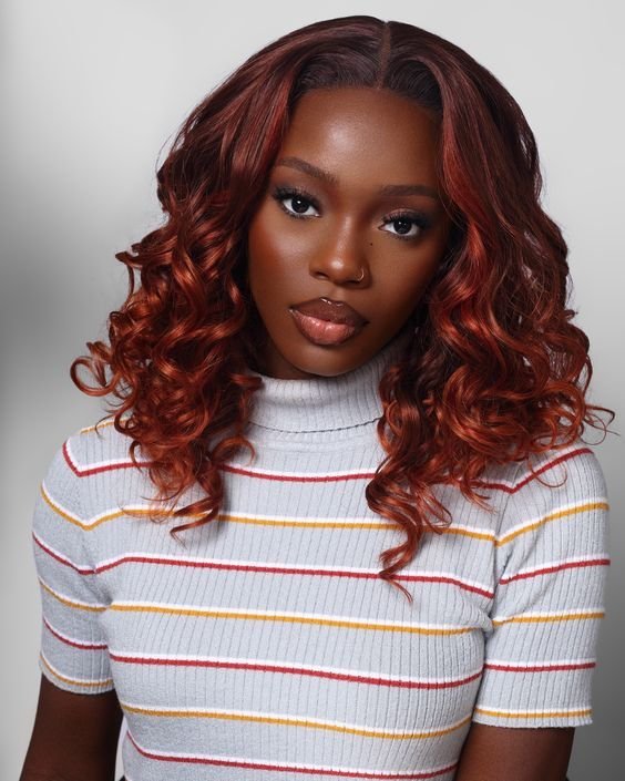 Cowboy copper hair color on dark skin - stunning variation 7