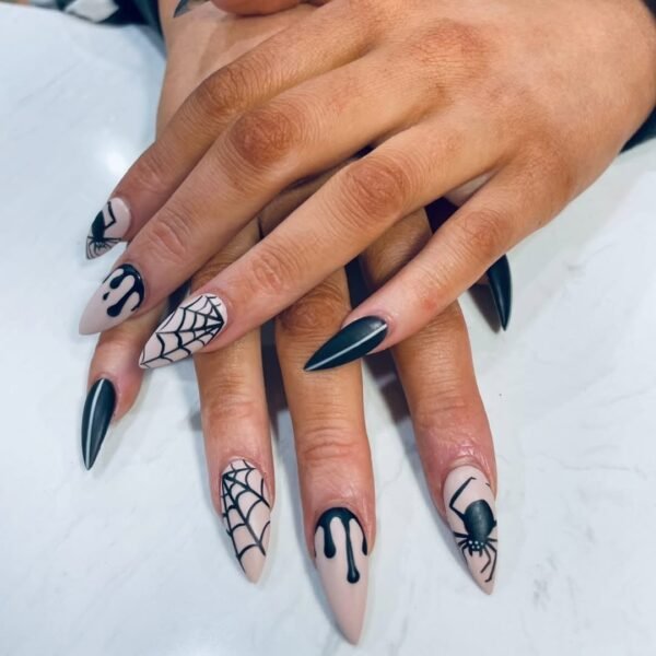 Matte Nude with Glossy Black Ghost