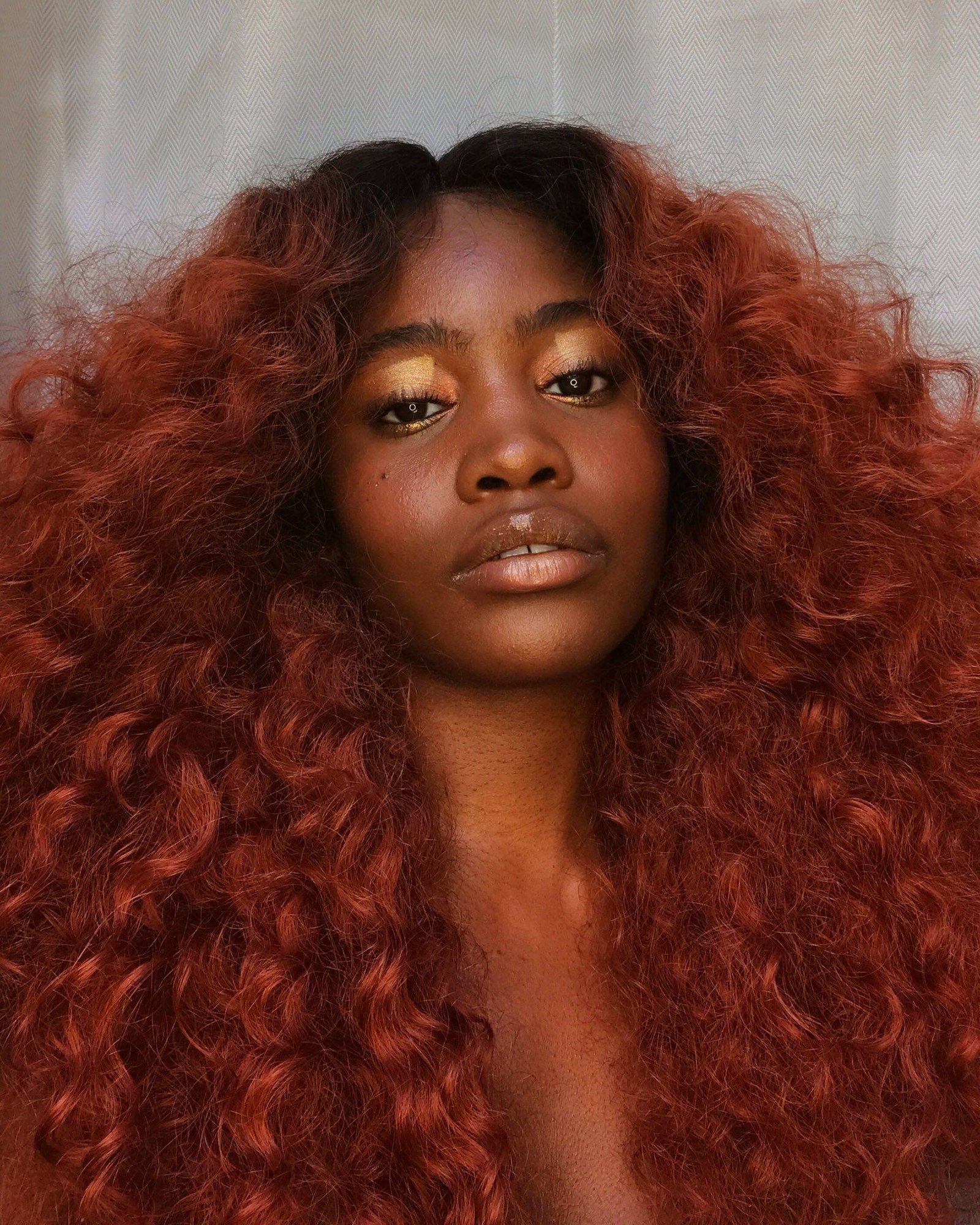 Cowboy copper hair color on dark skin - stunning variation 13