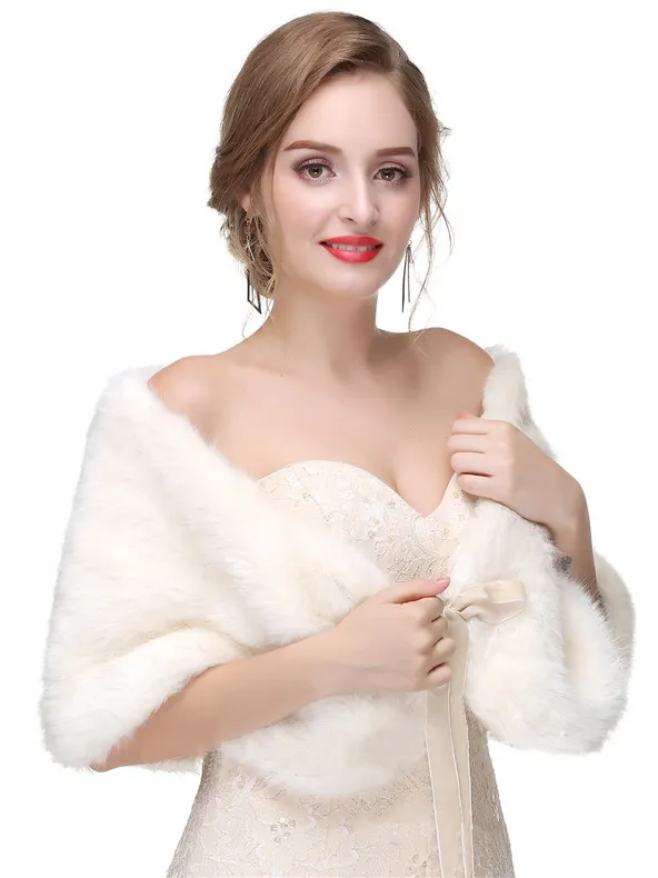 Faux fur stole wrap for winter evenings