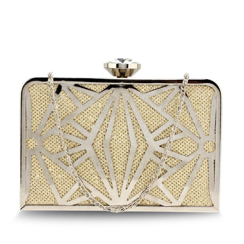 Elegant gold evening clutch bag