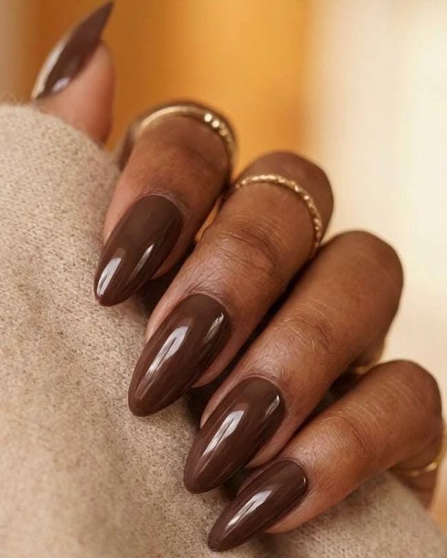Espresso brown nails for Black women