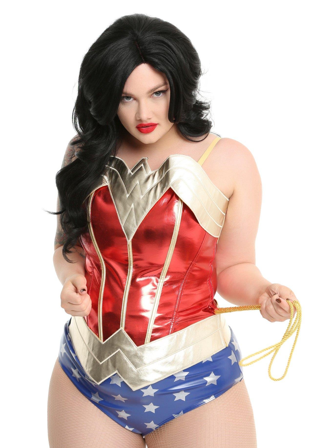 Plus size Wonder Woman Halloween costume for curvy women