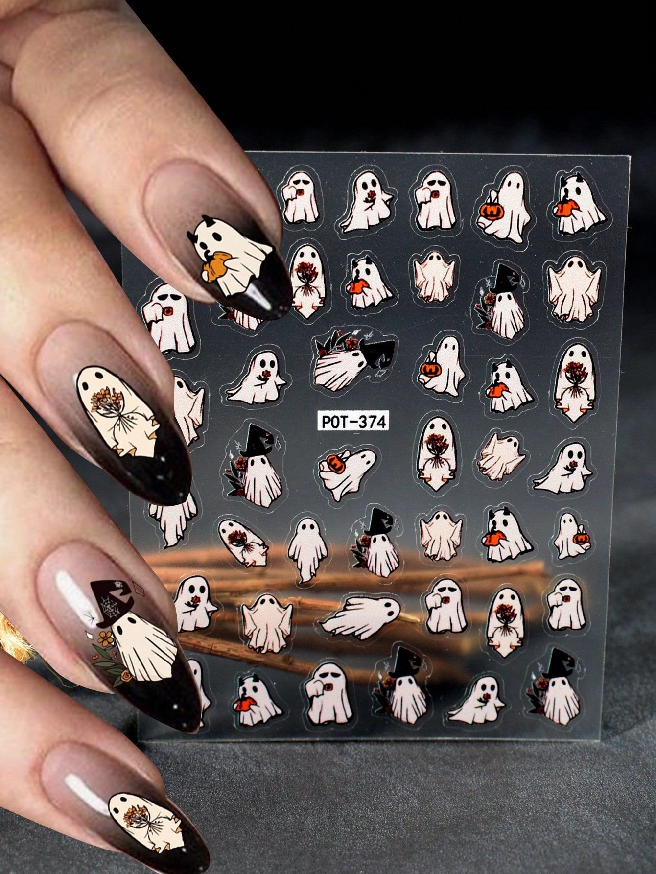 Cute ghost halloween nail sticker sheets
