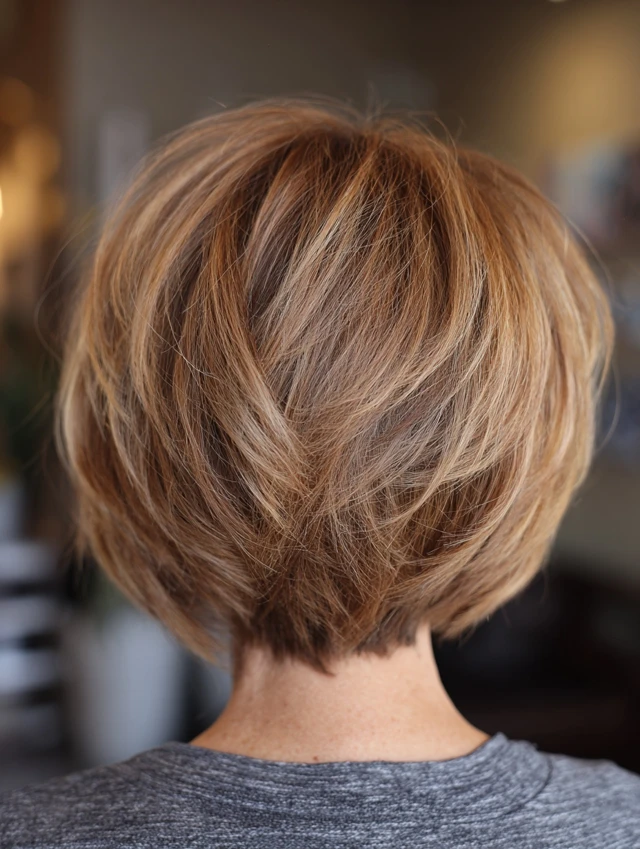 Inverted stacked bob haircut