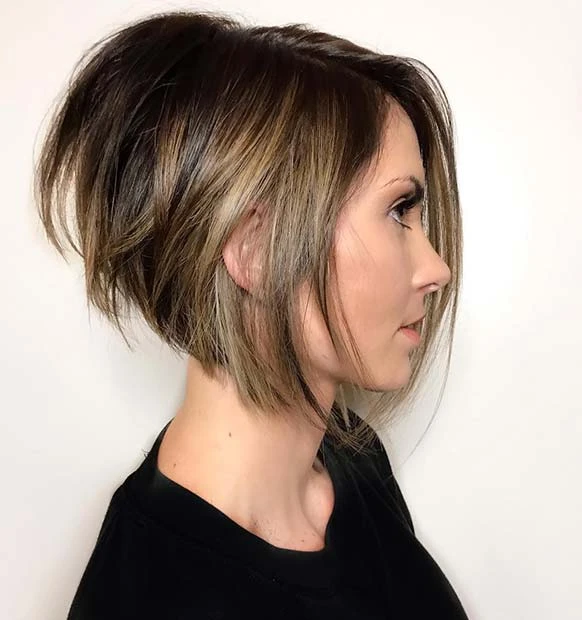 Stacked bob haircut with curls
