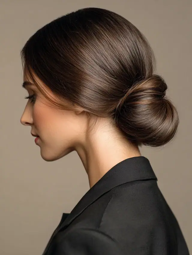 Low twisted witchy bun hairstyle