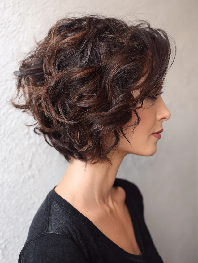 Stacked bob with undercut nape