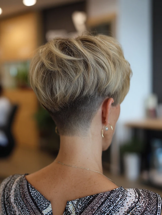 Wavy stacked bob haircut