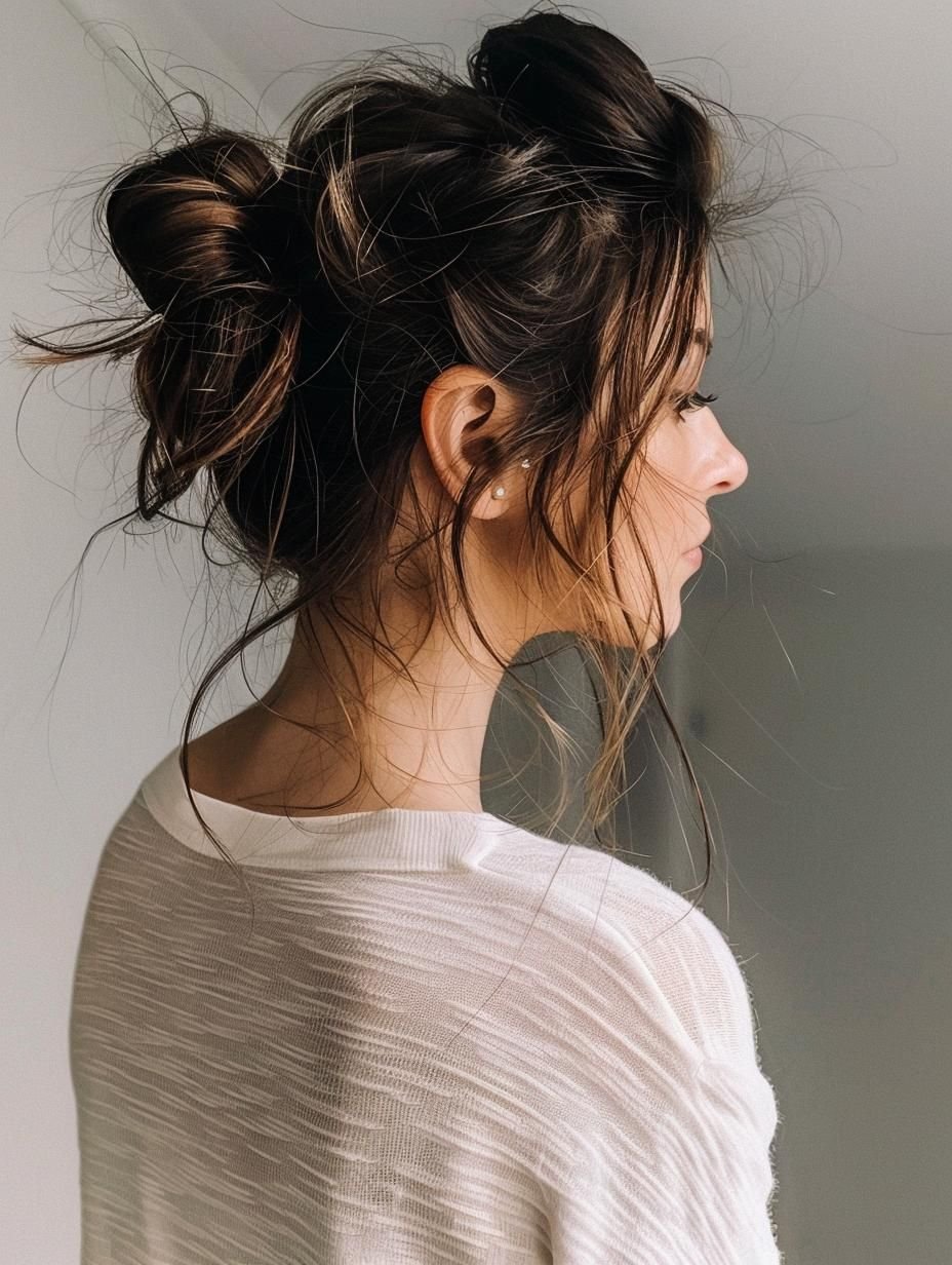 Messy mystical top knot witchy hairstyle