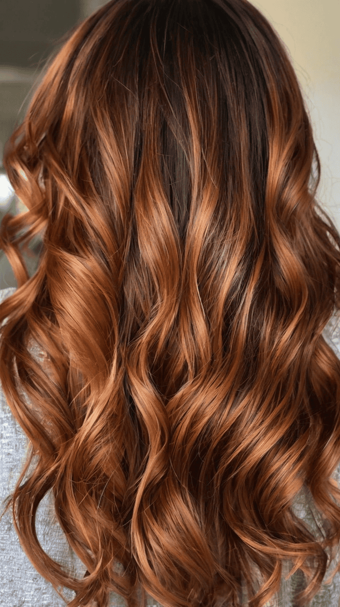 Copper-tinted bronde hair