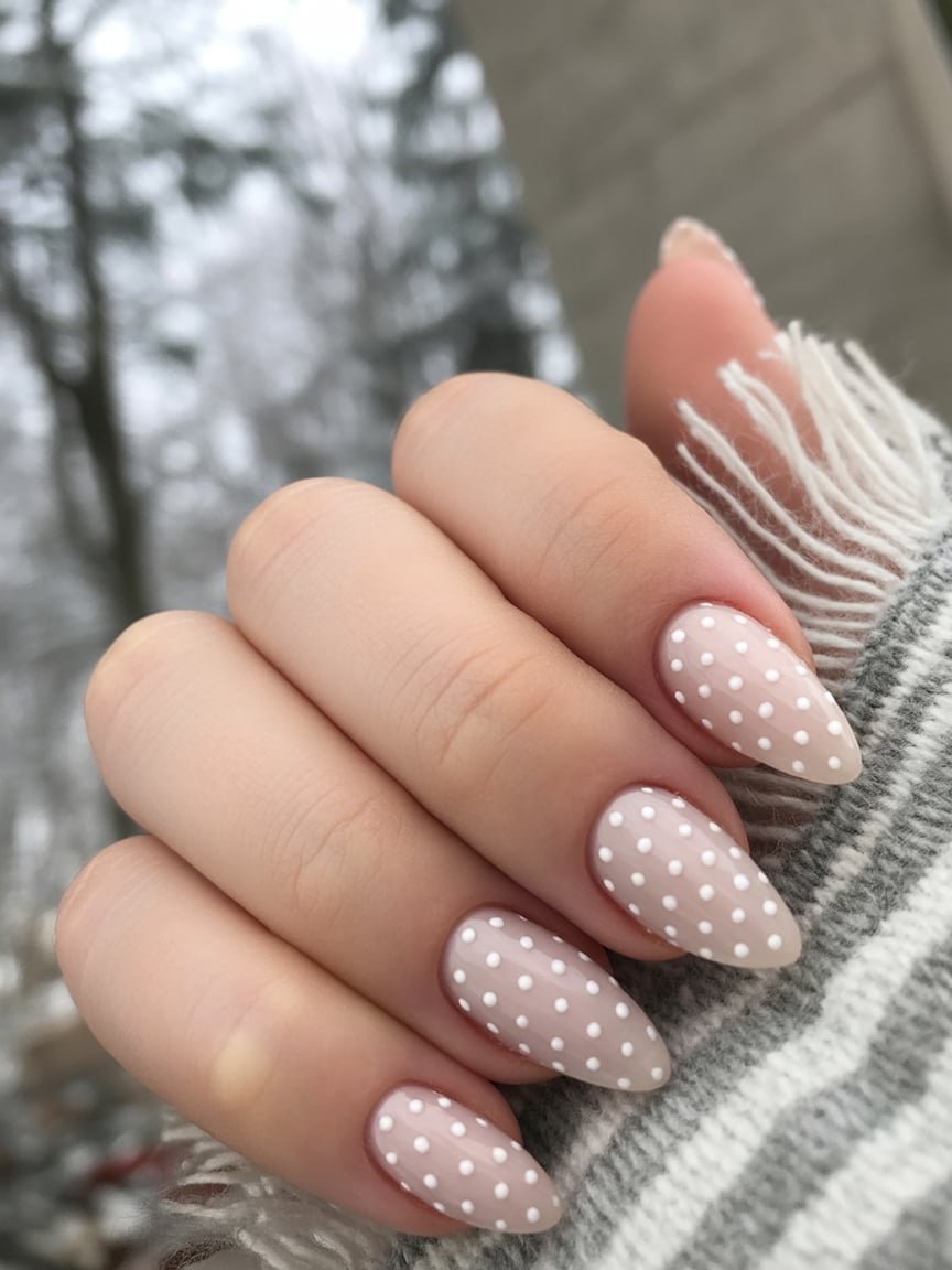 Taupe With White Dots