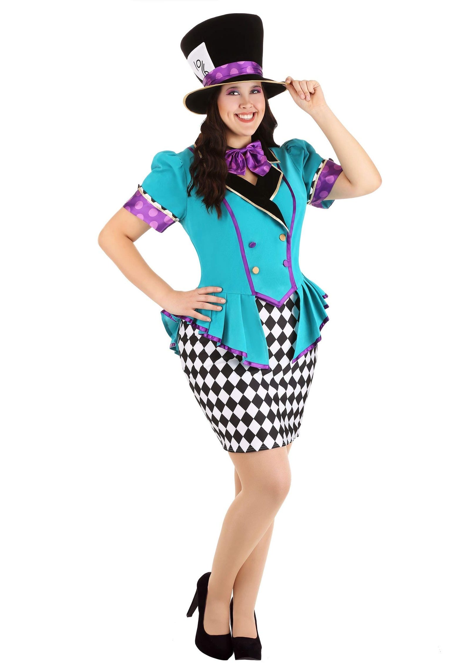 Mad Hatter Alice in Wonderland Halloween costume for curvy women