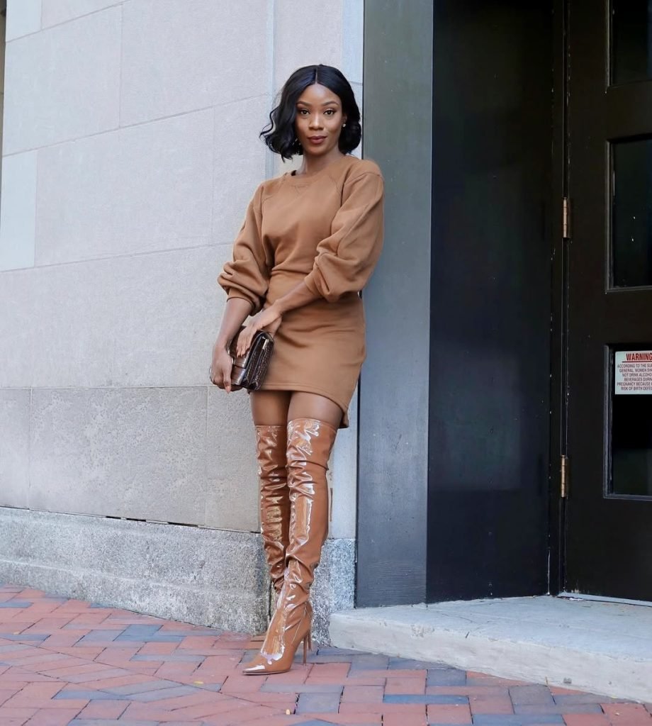 Sweater + Satin Slip Skirt + Heels - 18+ Fall Date Night Outfits