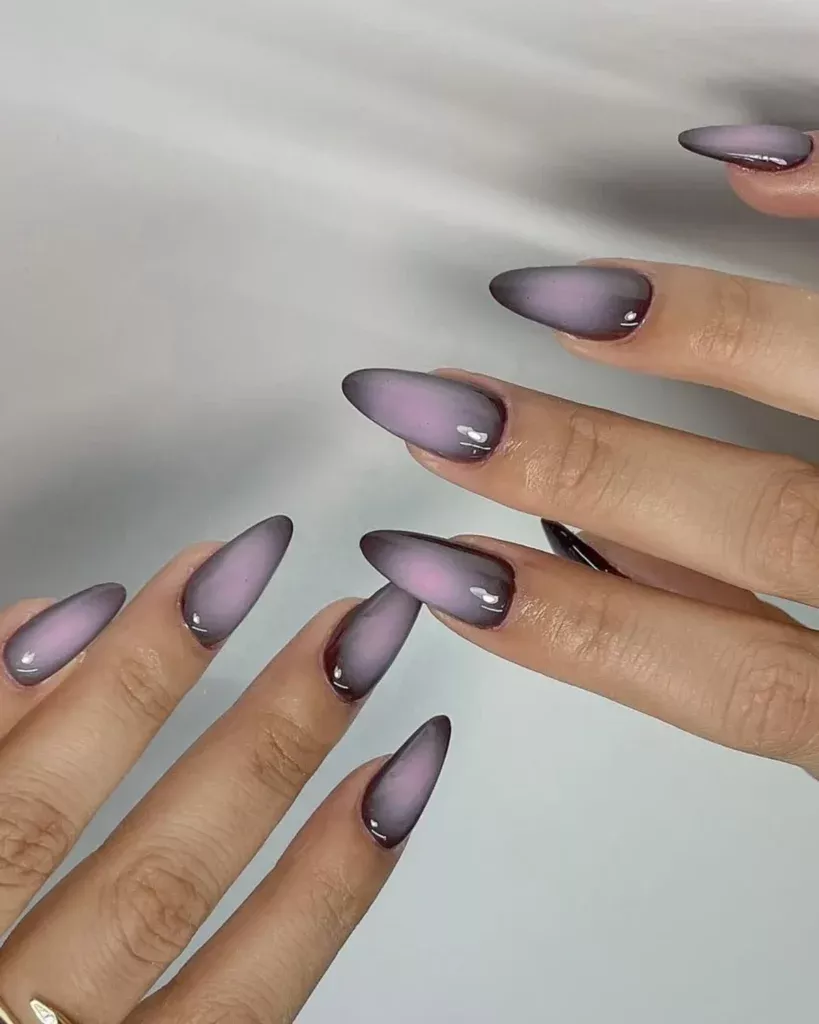 Dark Plum Aura Nails