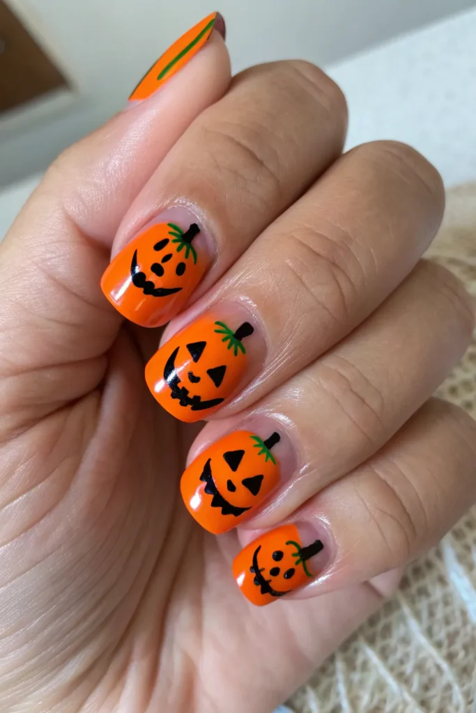 Flying Bats Gradient - Halloween nail art