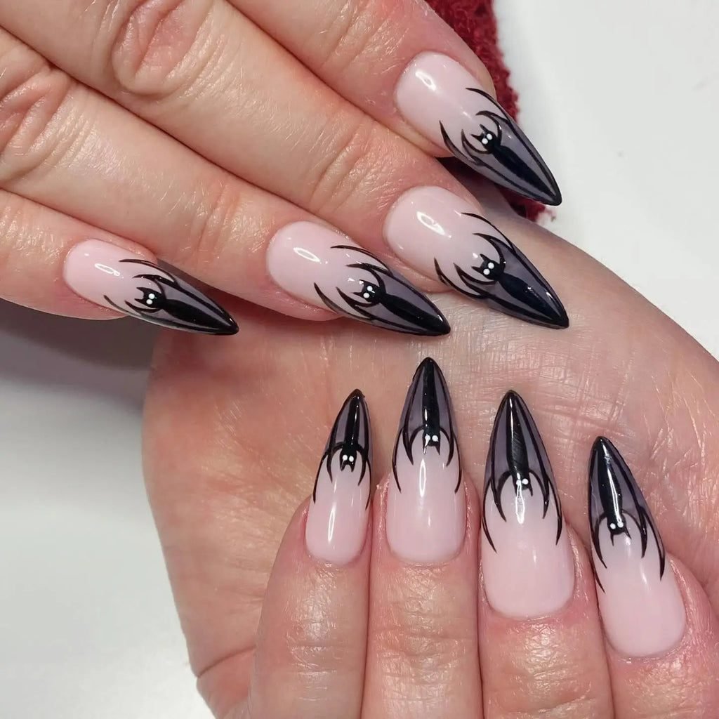Ghostly White Tips - Halloween nail art