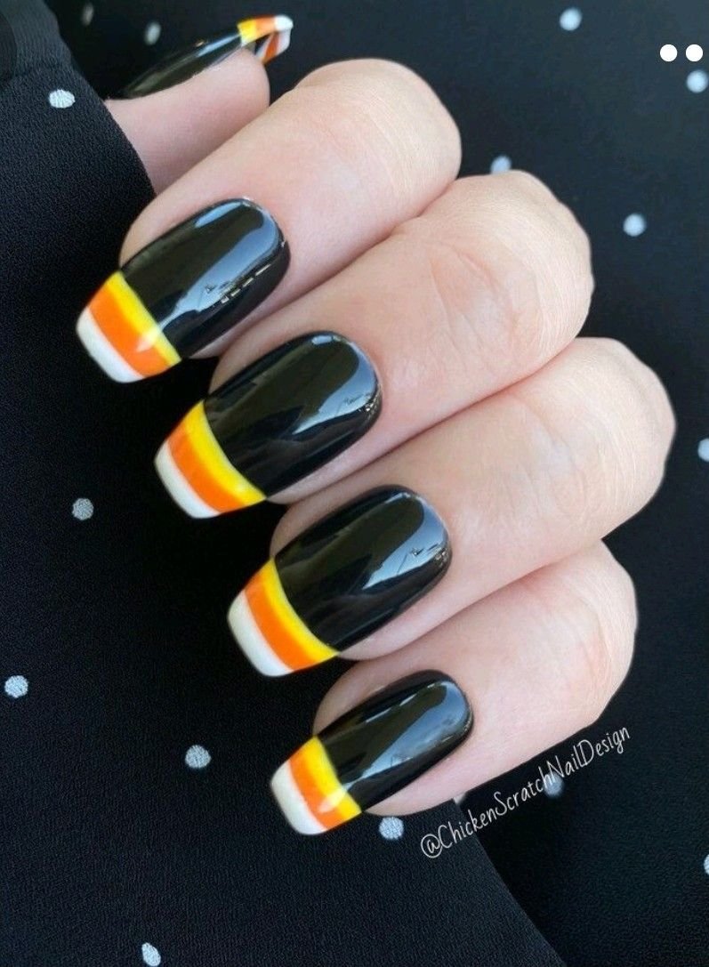 Candy Corn Tipped Black French