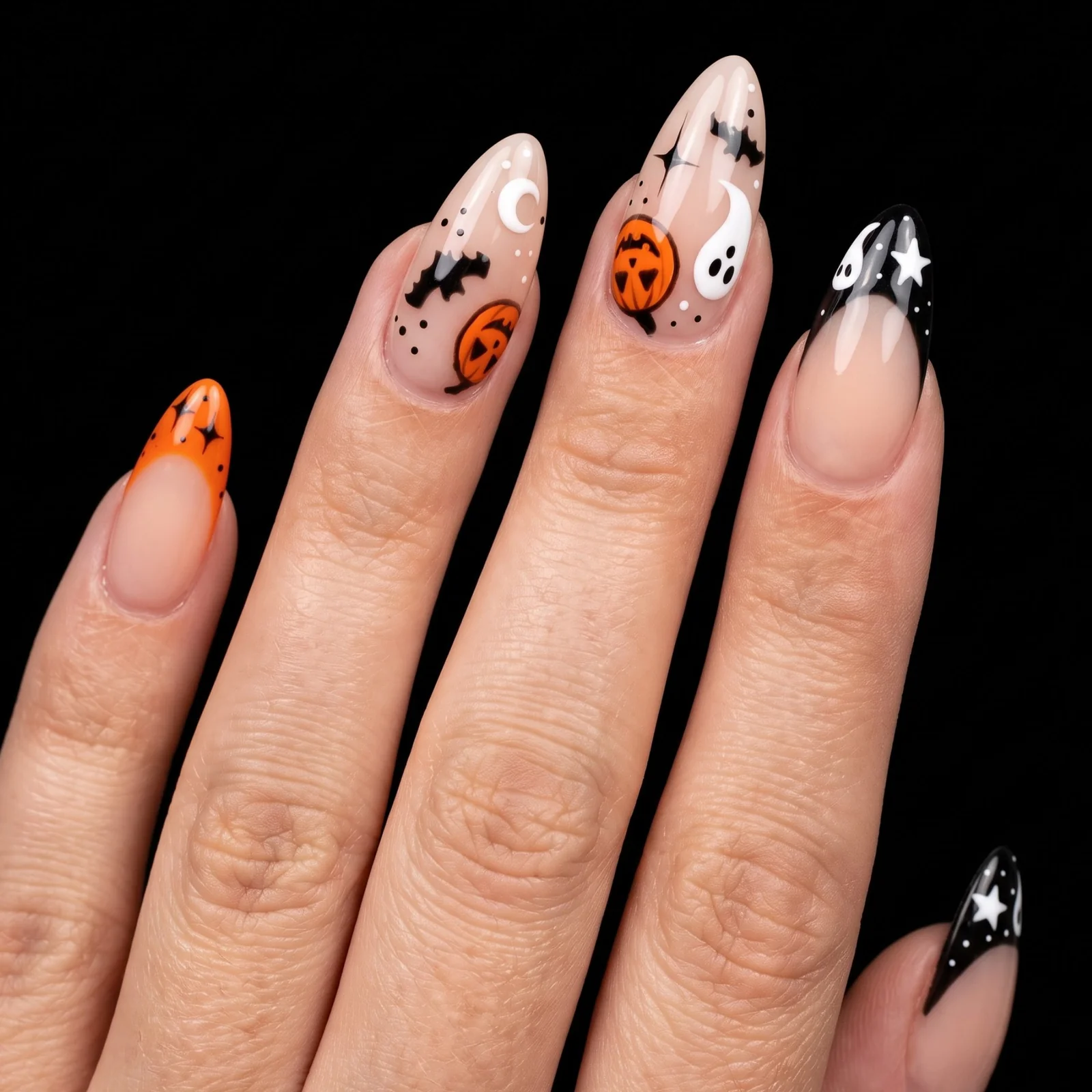 Black Tips with Orange Moon