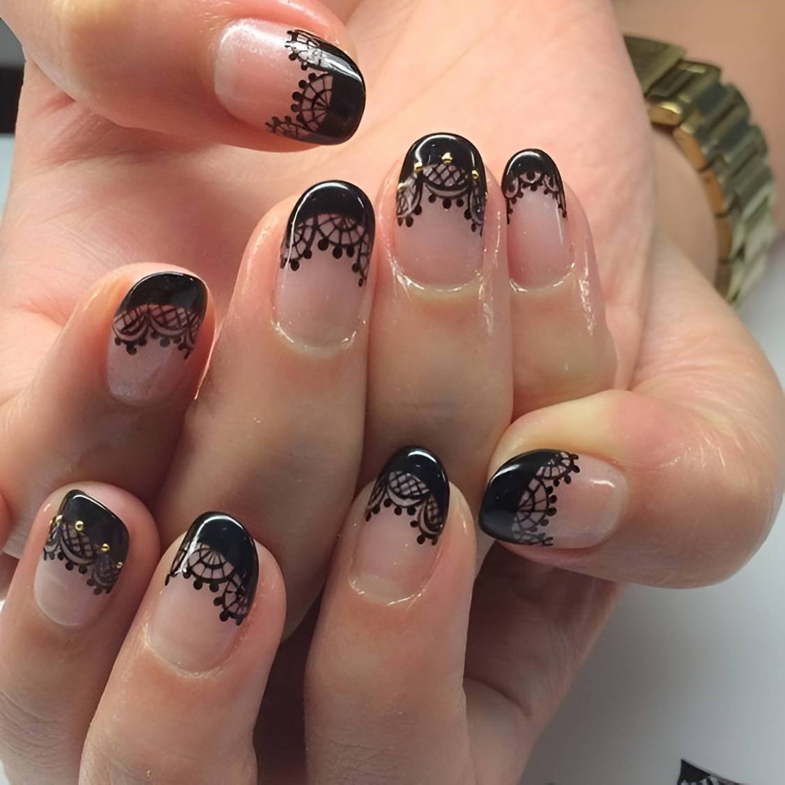 Lace-Edged Black French