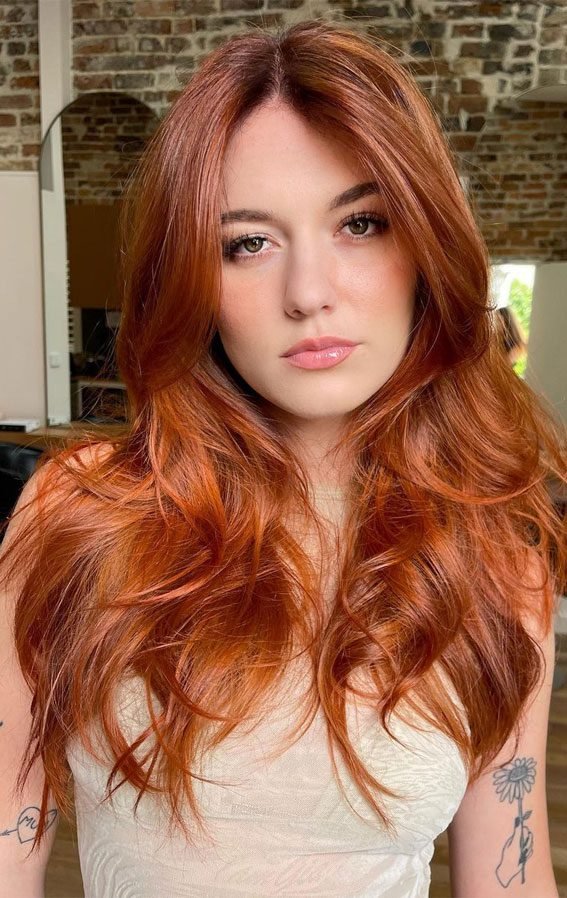 Subtle pumpkin spice hair color idea 16 for autumn