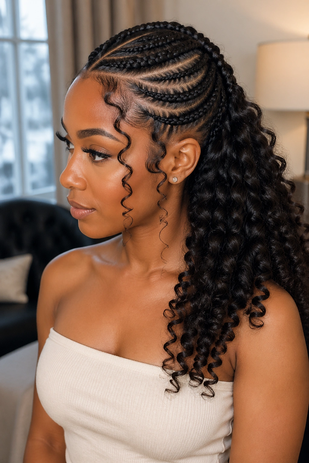 Halo Braid With Curls