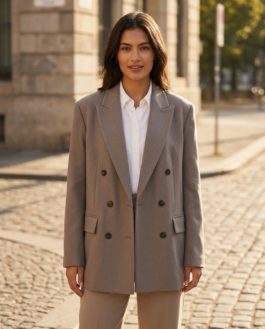 Double breasted blazer fall outfit