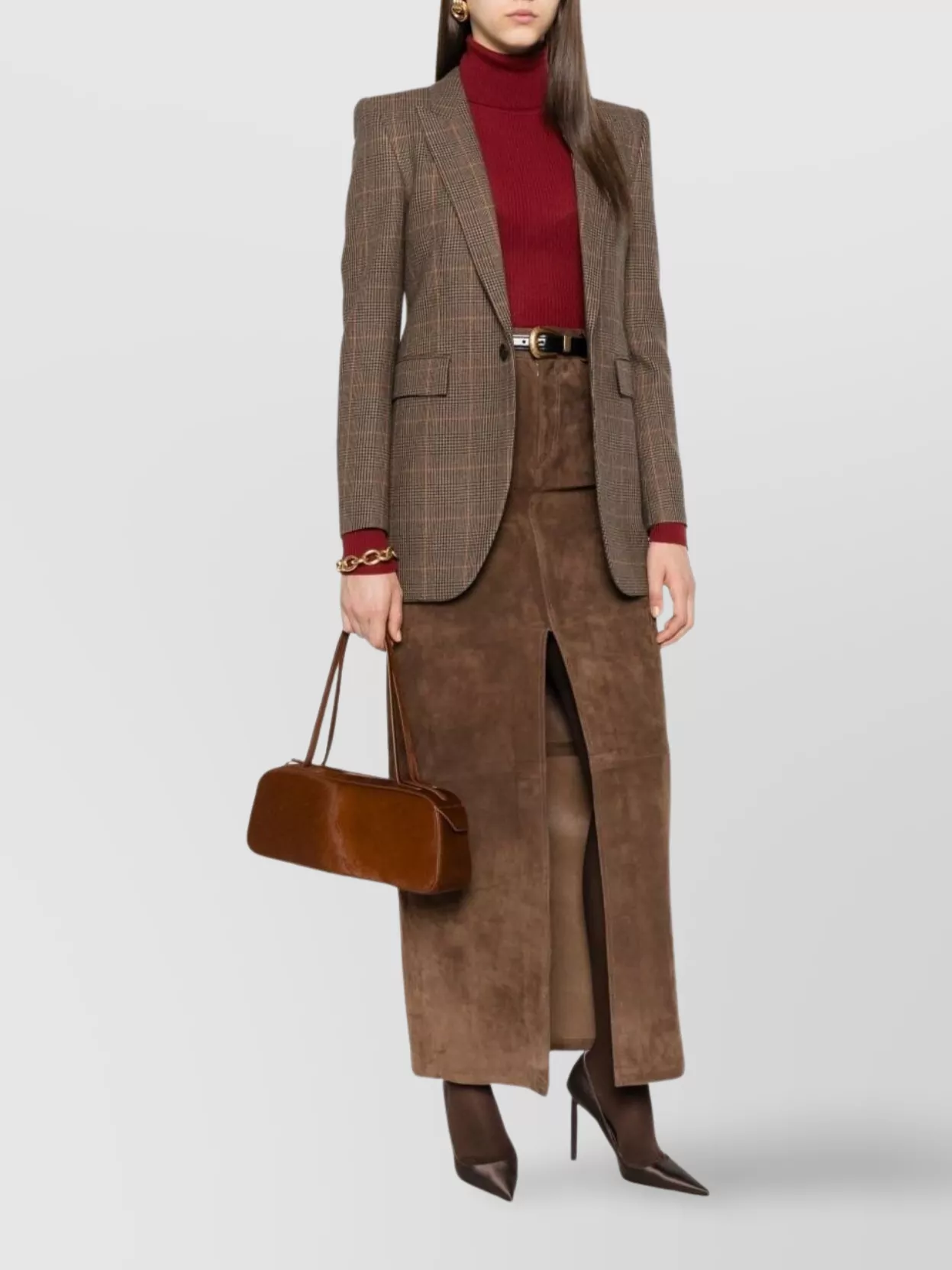 Blazer with maxi skirt fall outfit
